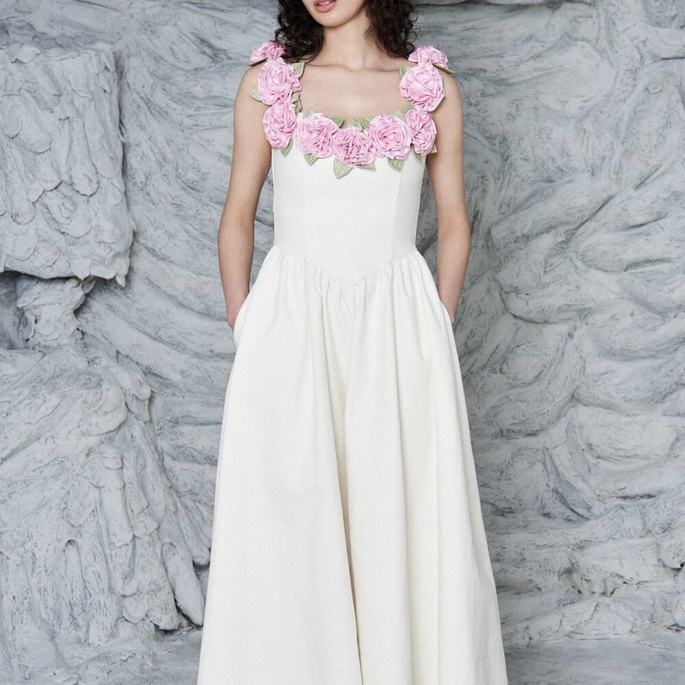 NWT Fashion Brand Company - Fantasia Gown Pink/White - S